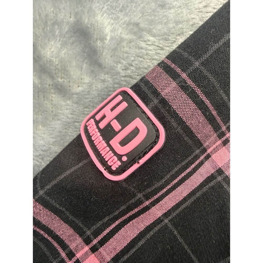 Harley Davidson Shirt women Performance Plaid Black Pink cancer support Small - Picture 4 of 11